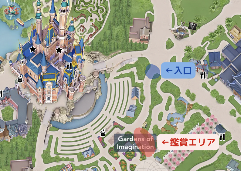 優先鑑賞エリアの場所